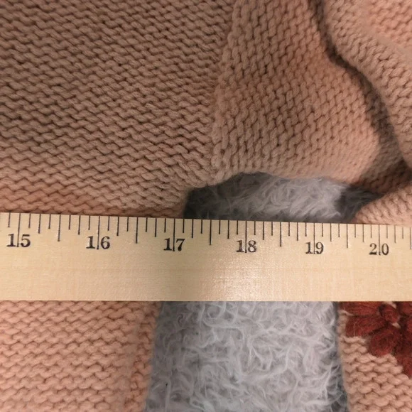 Madewell Sweater Womens XS Pink Wool Alpaca Blend Embroidered Flowers Boho - Picture 5 of 7